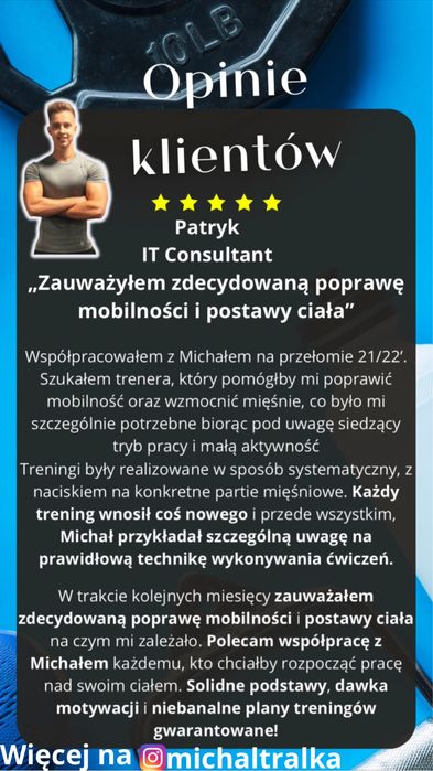 Medyczny Trener Personalny MGR AWF – ZDROFIT OCHOTA / WŁOCHY / CENTRUM