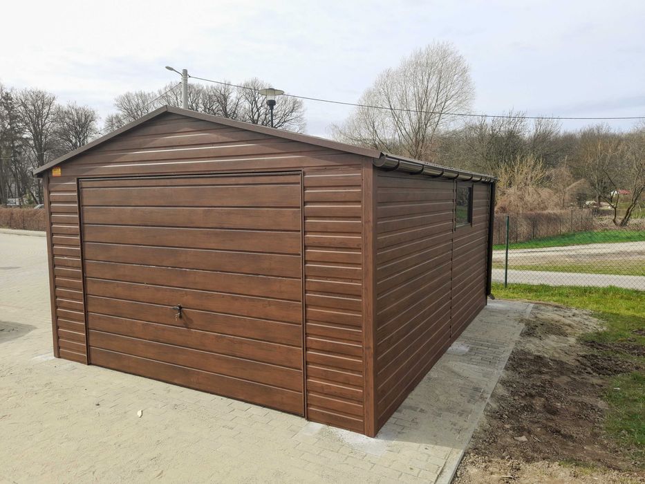 MŁP/ Garaż 4x5 dwuspadowy drewnopodobny