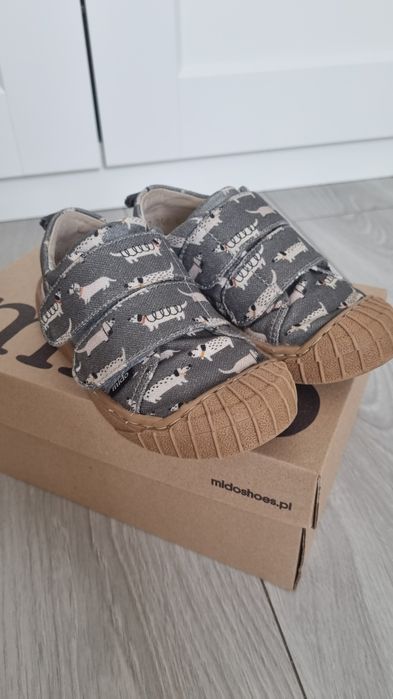 Półbuty bawełniane trzewiki 27 Mido jak nowe wkładka skórzana rzepy