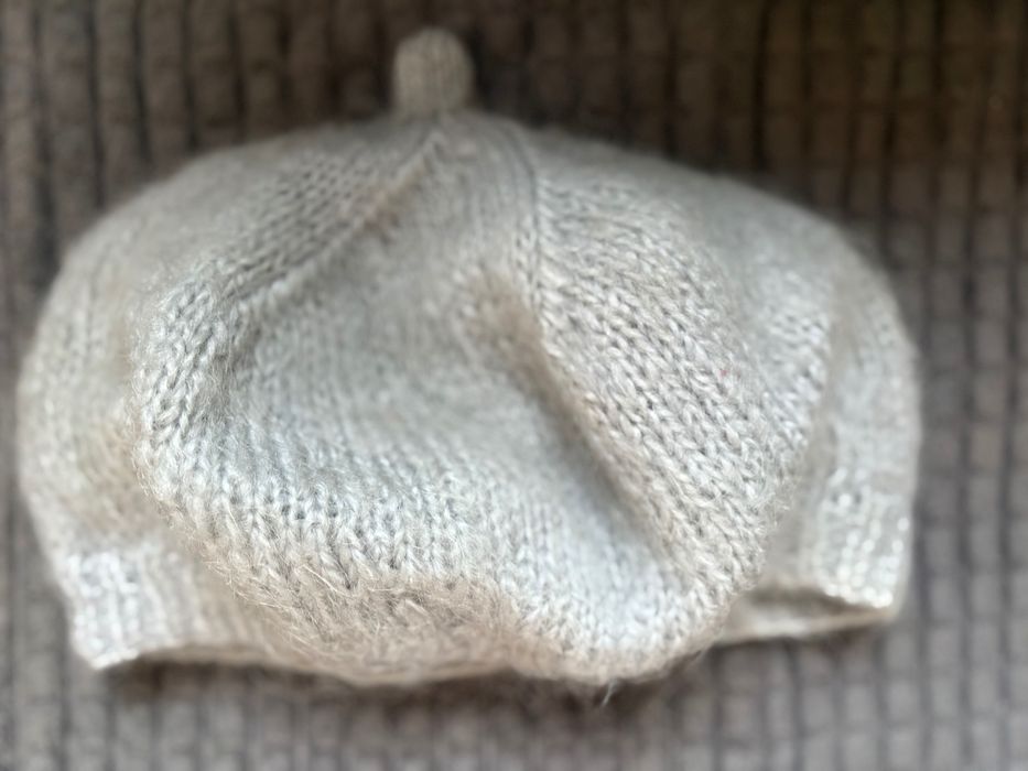 Czapka damska beret moher wełna angora lekka ciepła handmade