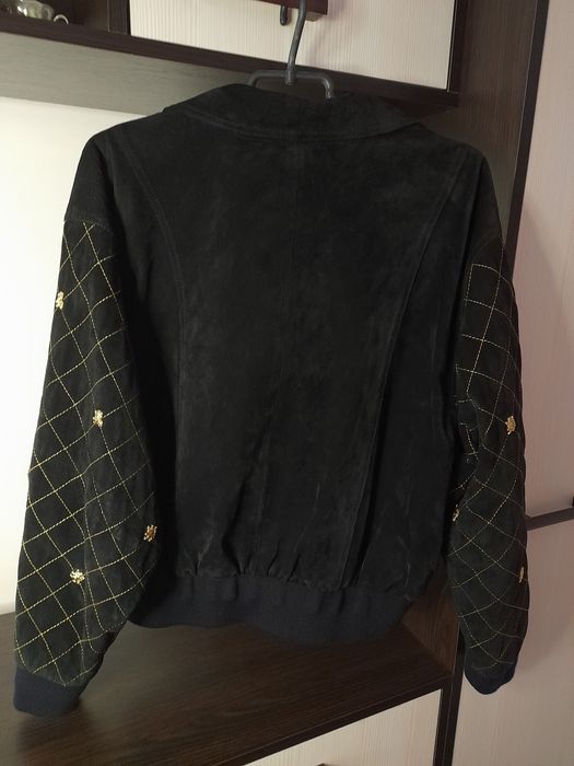 Винтаж Elegance S.A. Paris куртка бомбер косуха Замша