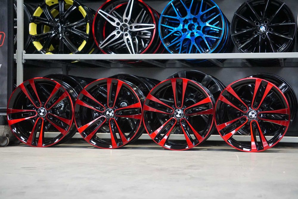 Alufelgi oryginał BMW 5x120 8Jx18 et34 cb72,6 czarne i red cnc