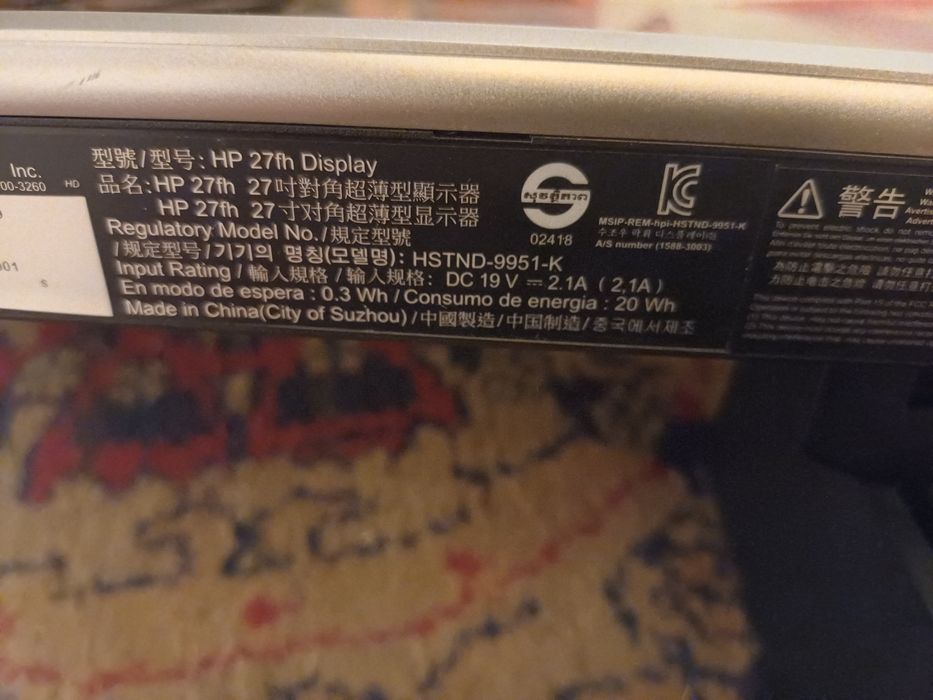 Monitor HP 27 fh Display