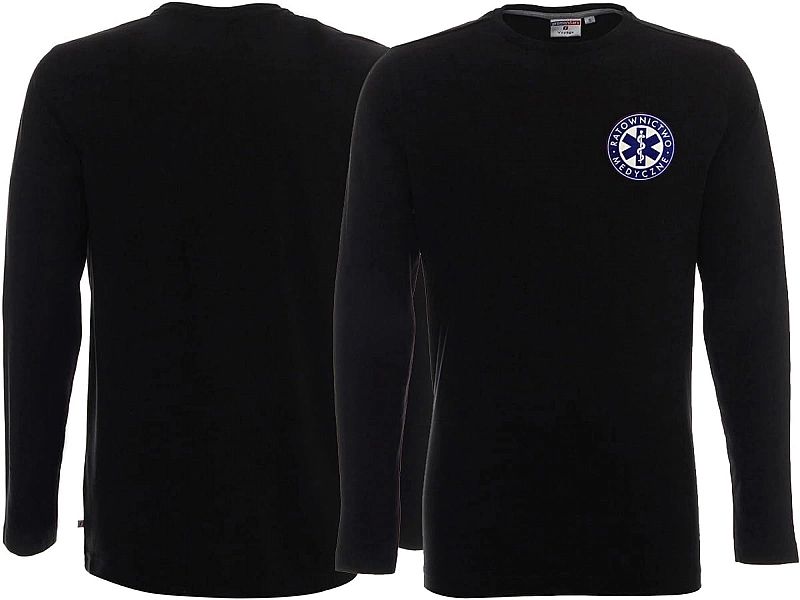 Koszulka ratownicza RATOWNICTWO MEDYCZNE niebieskie logo męska z długi