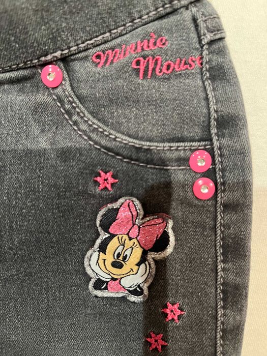 długie  szare dżinsowe spodnie Disney