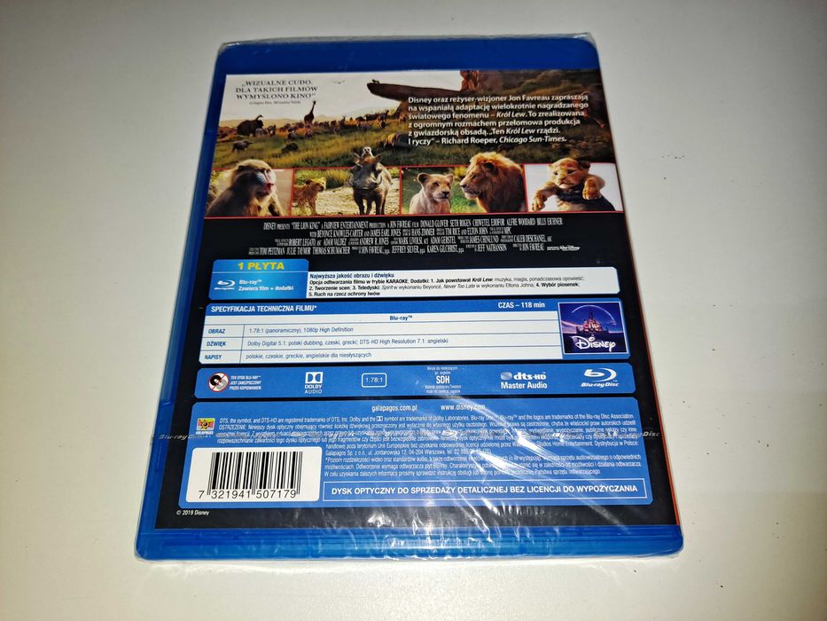 Disney Król Lew [Nowa, Polskie Wydanie] Film Blu-Ray