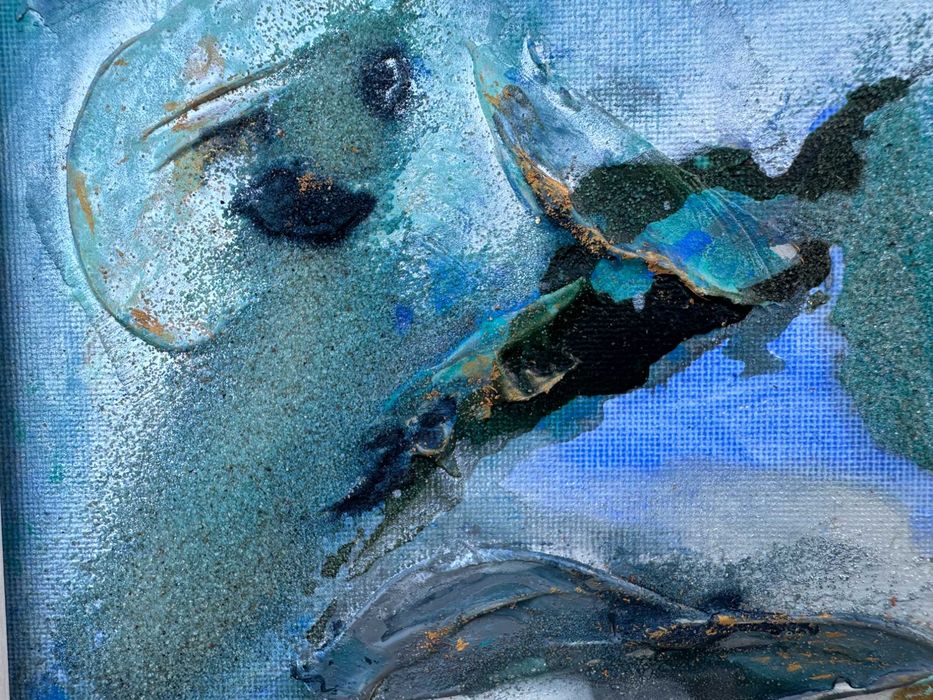 ,,Atol" Obraz strukturalny akrylowy ręcznie malowany 30 x 40 cm