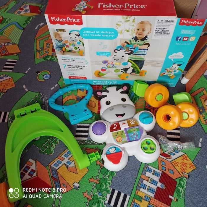 Chodzik pchacz Fisher Price Zebra jak nowy język polski, karton