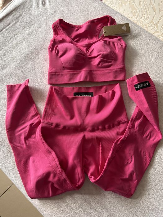 Adidas oryg komplet strój legginsy top joga fitness r.M/ L