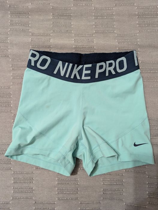Термошорты женские Nike Pro SHORT черный/голубой. S,M