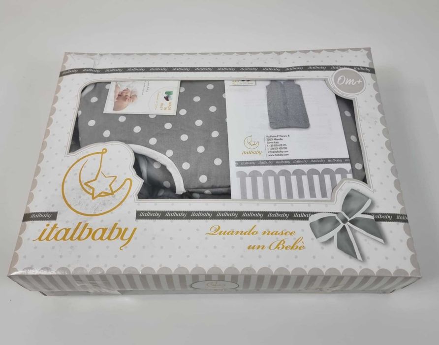 NOWY Śpiworek do spania Italbaby 90 cm szary w kropki śpiwór