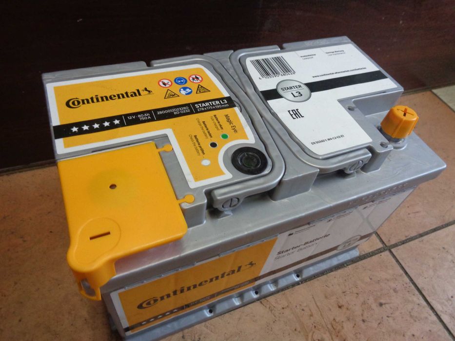 Nowy Akumulator Samochodowy CONTINENTAL 12V 80Ah 750A , ANDAR