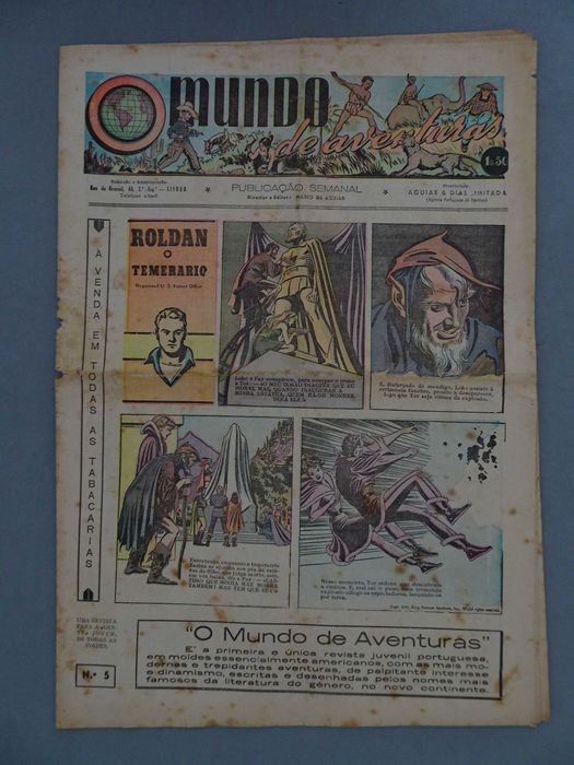 Antigo jornal O Mundo de aventuras nº 5