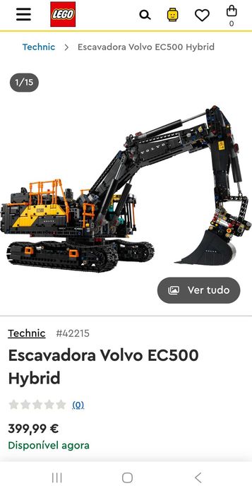 Lego- Escavadora Volvo EC500 hybrid