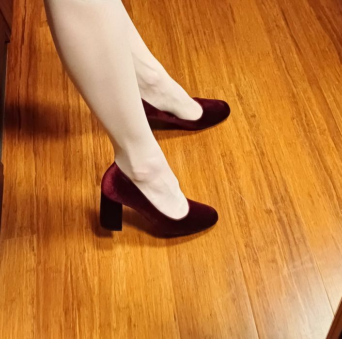 Bordowe czółenka Prima Moda 37