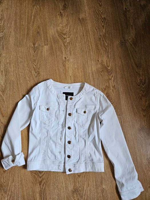 Kurtka jeans biała rozm 34