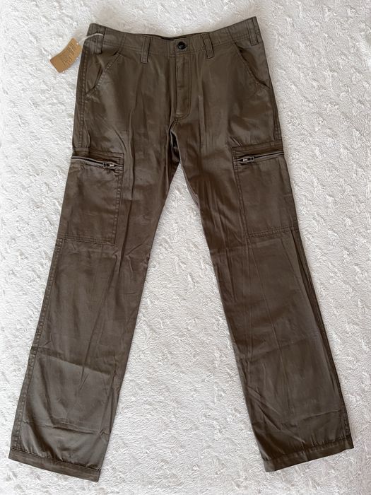 Spodnie bojówki cargo khaki z kieszeniami