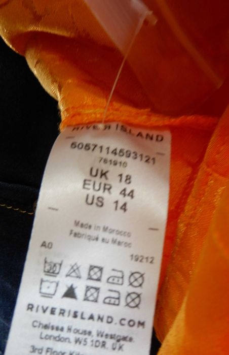 Bluzka z długim rękawem Vintage bufiasty pomarańczowa River 44 XXL