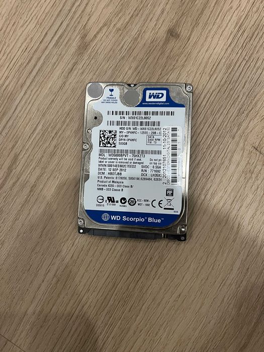 Disco Rígido HDD Western Digital (WD) 500GB 2.5" SATA