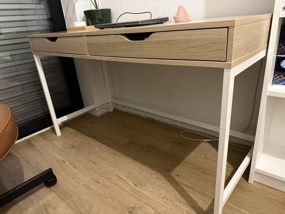 IKEA ALEX Biurko 132x58 cm bejca/imit. dębu