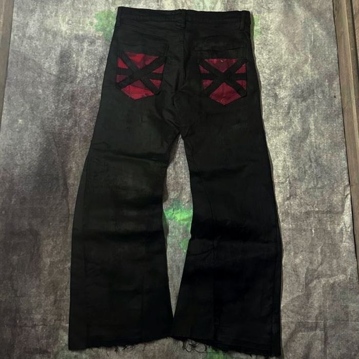 custom bootcut waxed jeans