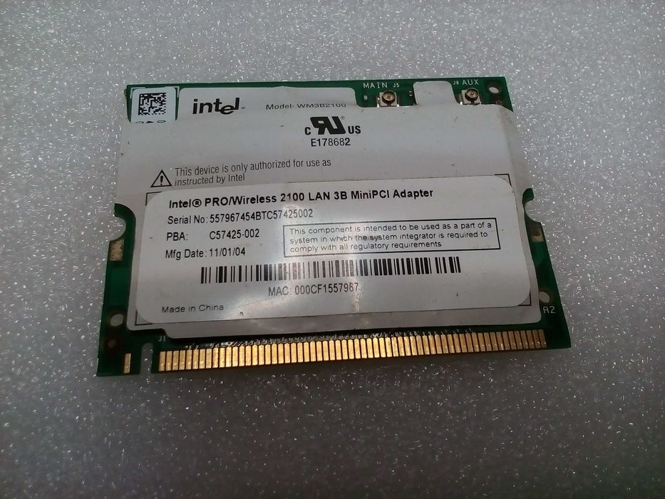 Wi-Fi модуль ноутбука Intel PRO/Wireless 2100 WM3B2100