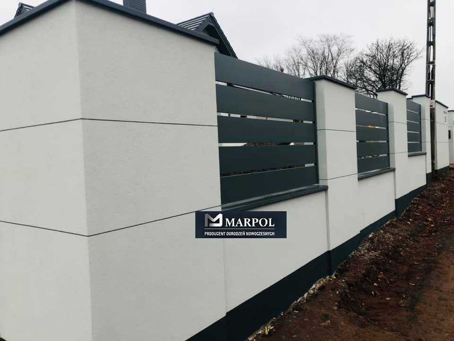 Ogrodzenie nowoczesne,aluminium,stal,brama,furtka,przęsła,balustrada