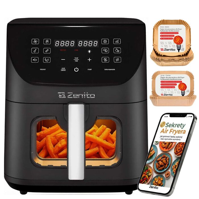 Frytkownica Beztłuszczowa Air Fryer Frytownica 8L DUŻA misa 2000W 14 prog.