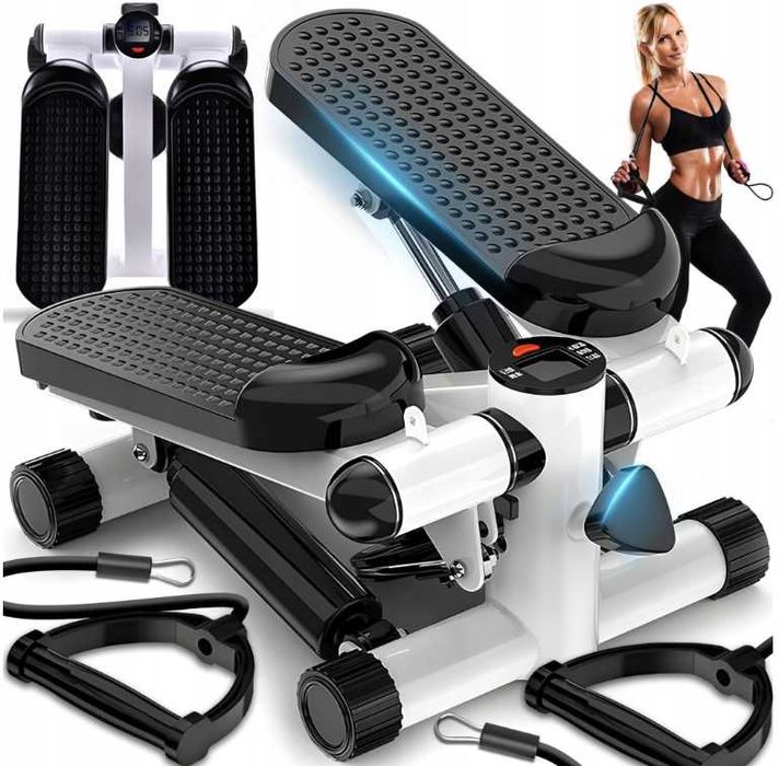 Тренажер степпер с эспандером и счетчиком калорий мини степпер