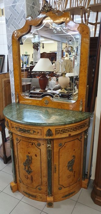 Komoda z lustrem i blatem marmurowym