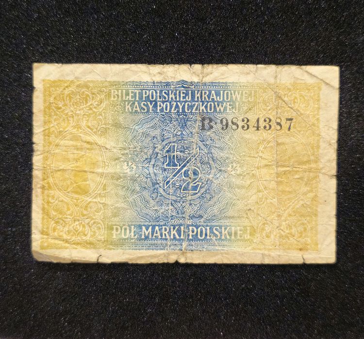 Banknot Polski 1/2 Marki 1916 st.4