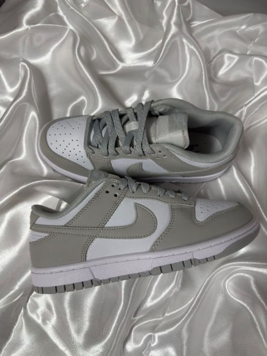 Nike SB Dunk Low Grey White кросівки найк данк сірі шкіряні