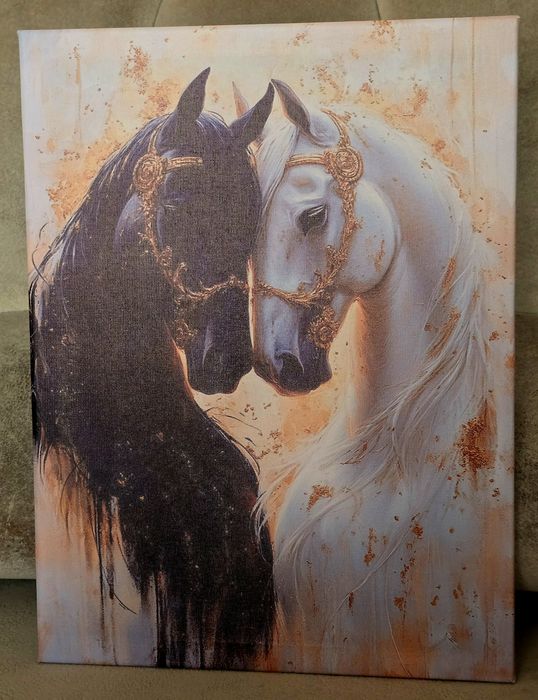Konie Obraz Jeździectwo. Koń Arabski. Mustang. Prezent dla jeźdźca.