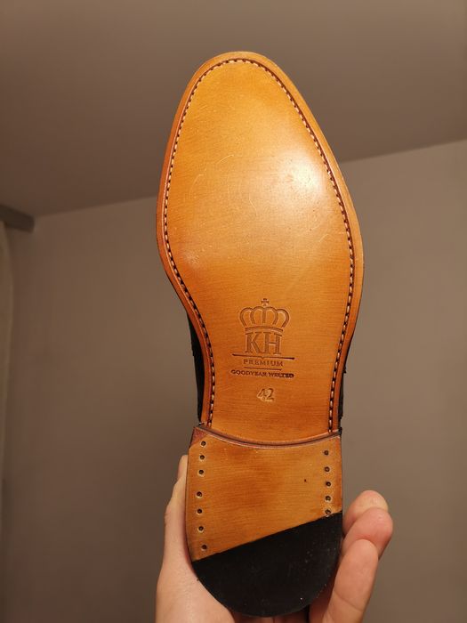 Buty Brogsy Brogue Oxford Królewski Herb KH 304 Ciemnobrązowe r 42 No