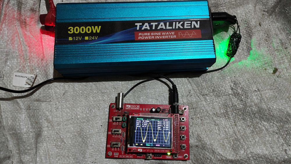 Осцилограф DS0138 Перевірка синусоїди інвертора 220В