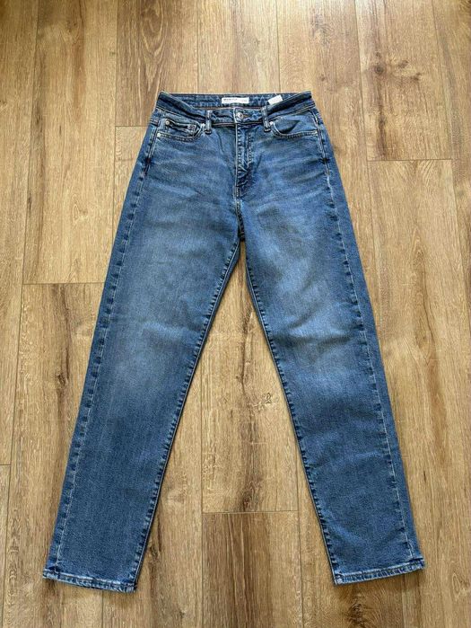 Niebieskie jeansy damskie straight proste mom fit rozmiar S