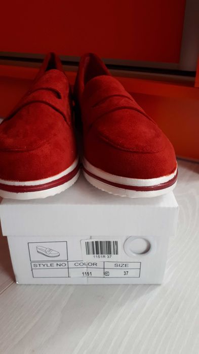 Mokasyny bordowe rozm.37 Nowe