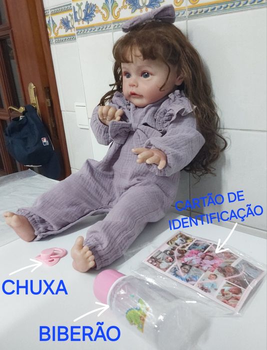 BONECA BONITA,REAL REBORN MACIA.Casa,Quarto,Sala,Aniversário,Didático.