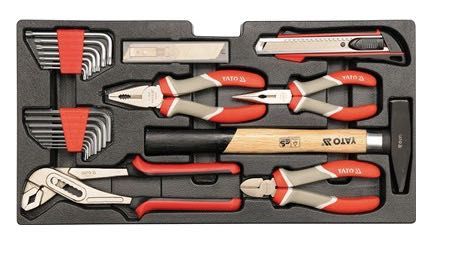 Skrzynka z narzędziami YATO komplet 80 elementów klucze kombinerki pro