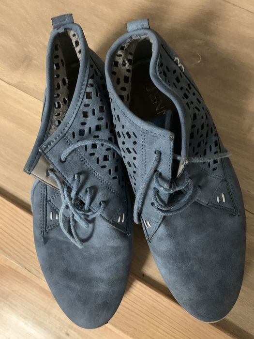 Botki 37 niebieskie ażurowe