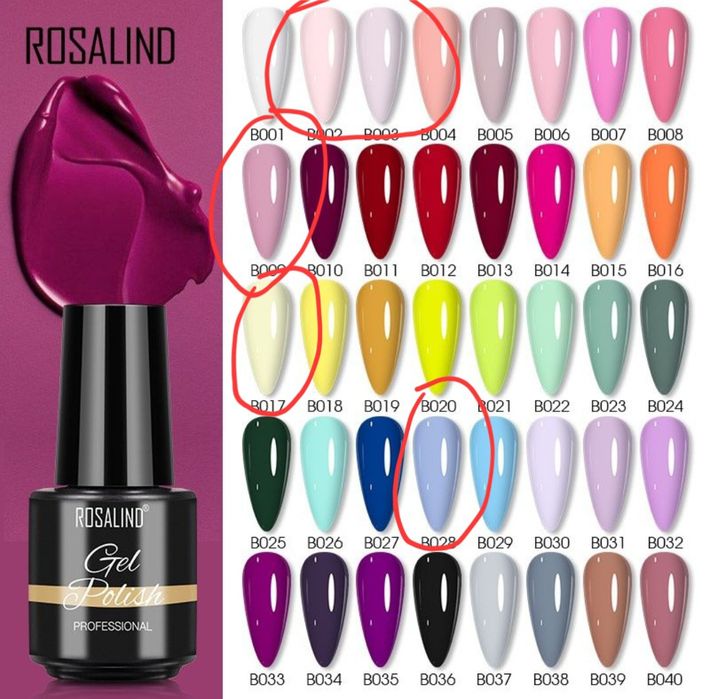 Zestaw lakierów hybrydowych Rosalind Gel Polish mini 5 sztuk