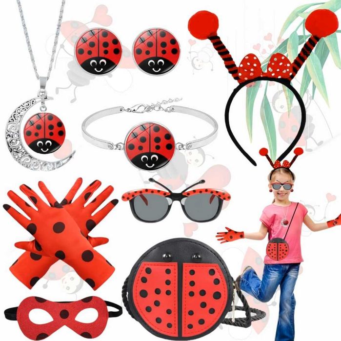 Kostium Zestaw Akcesoriów Biedronka 10 Elementów dla Dzieci od 3-6