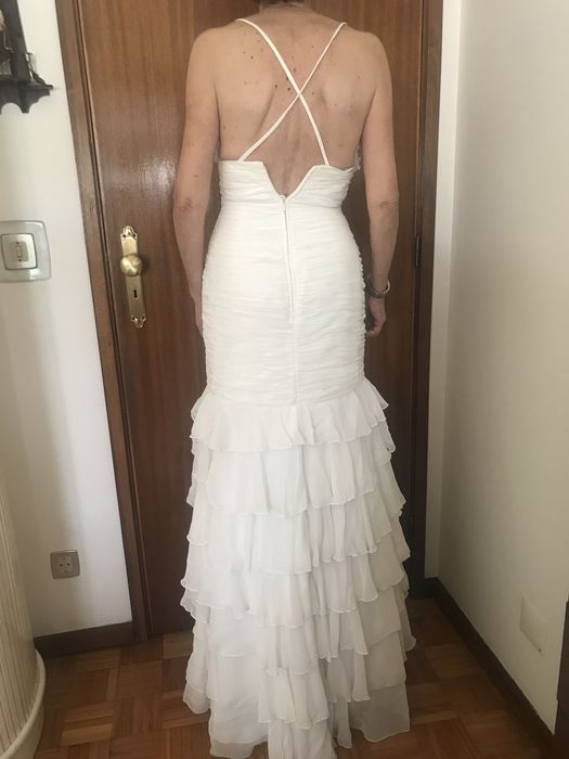 Vestido de Noiva Modelo Sereia, Cor Pérola S/34