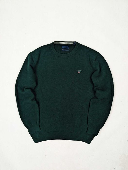 Gant zielony sweter 100% wełna jagnięca M