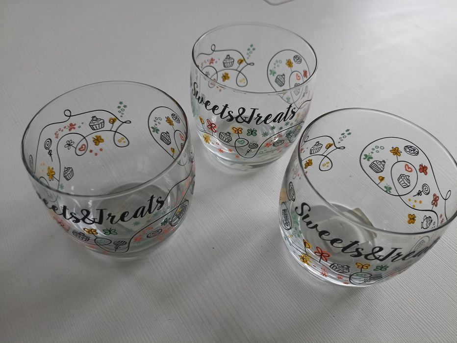 Szklanki ozdobne "ciasteczka" 260 ml  3 sztuki