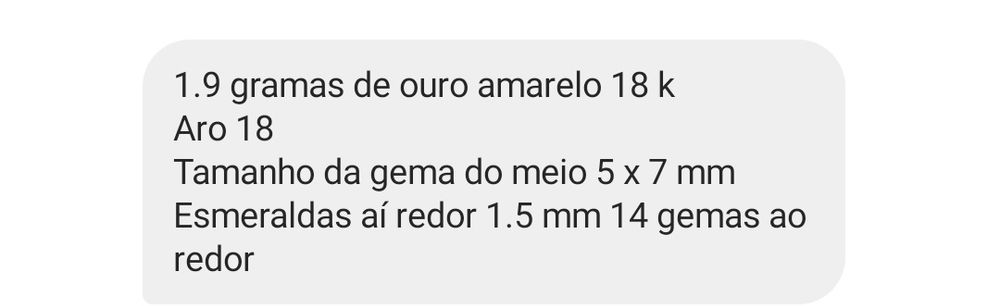 Fina jóia em Esmeralda e ouro 18 k