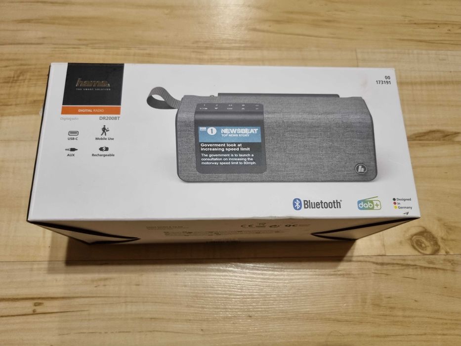 Radio przenośne HAMA akumulatorowo-sieciowe FM DAB DAB+ Bluetooth - DR200BT