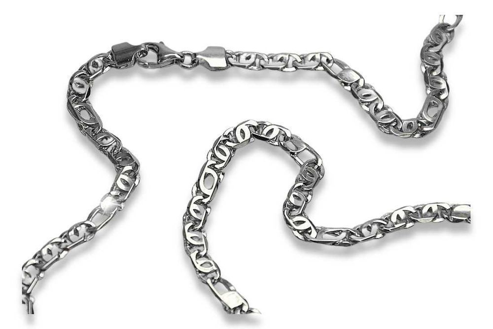 Łańcuszek z białego złota 14k 585 Tygrysie oko włoski cc065w Warszawa