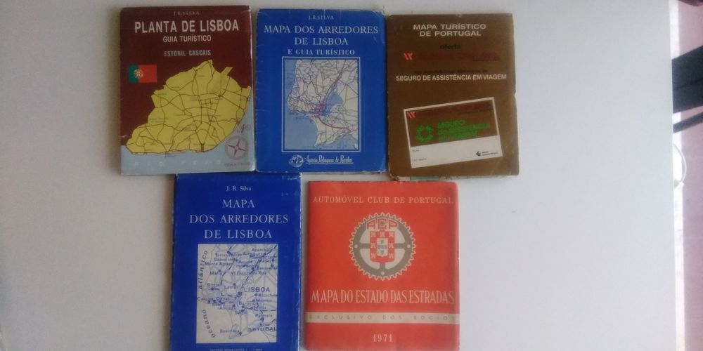 22 mapas/plantas de Portugal, Lisboa, Porto, Madeira, Açores