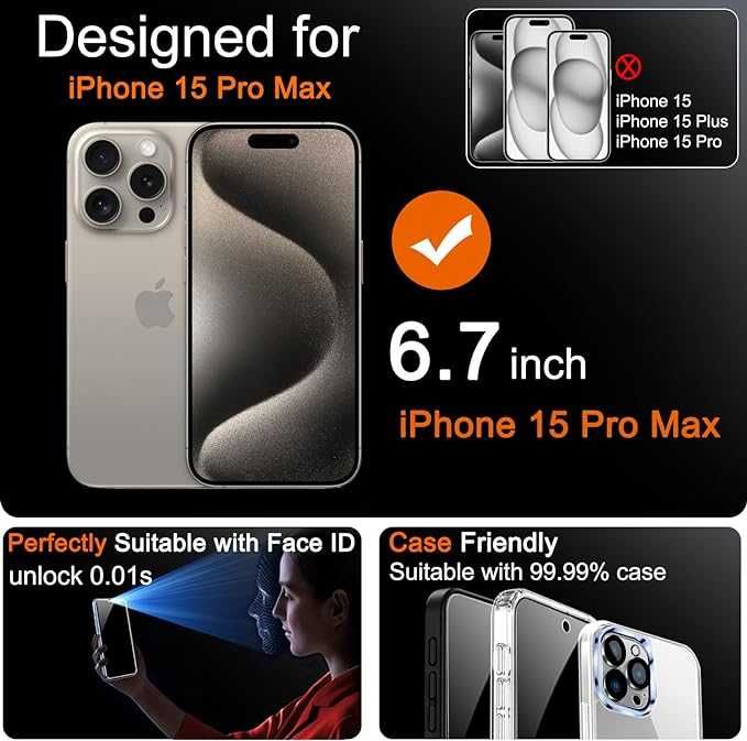 Захисне скло Milomboi для Apple Iphone 15 Pro Max